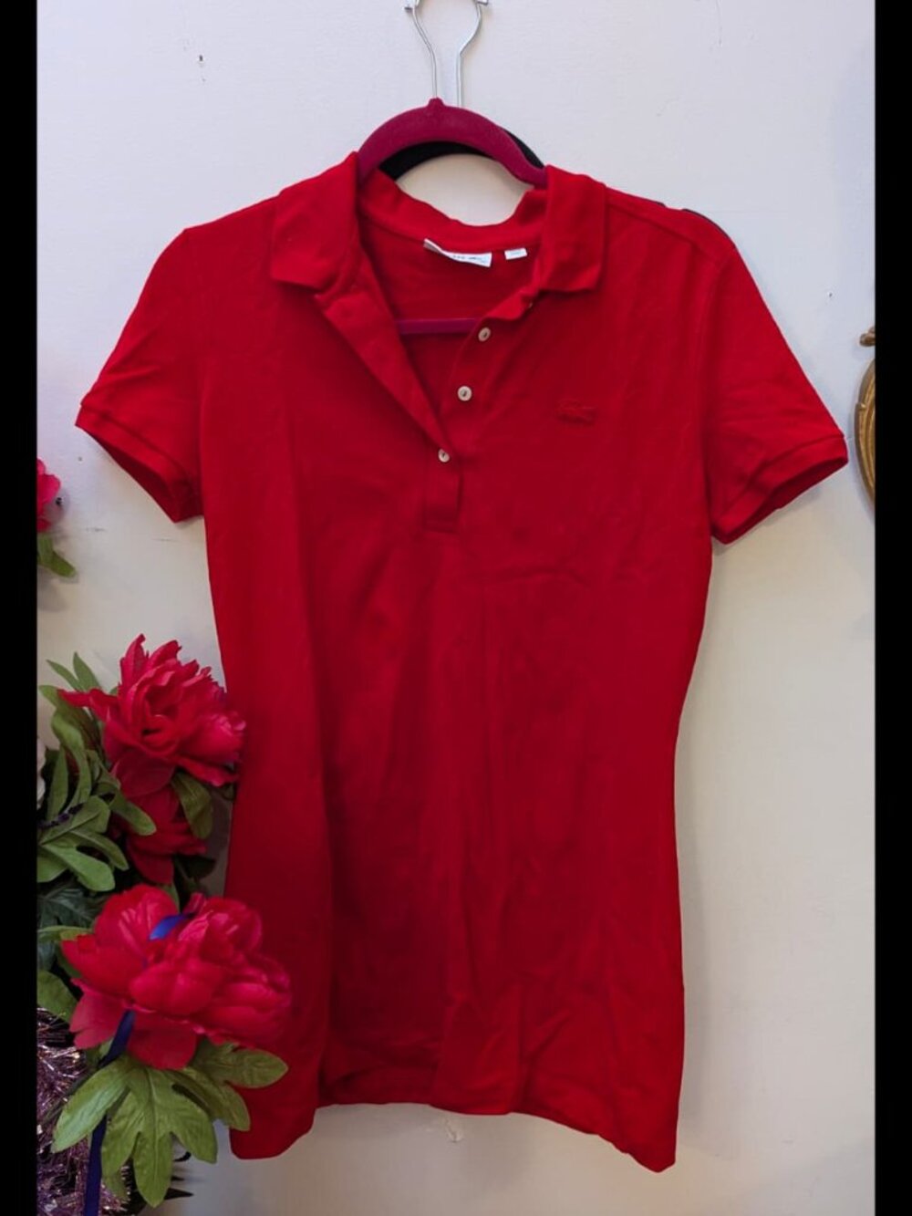 Lacoste Polo Red Mini Dress - Slim Fit sz 40
